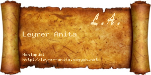 Leyrer Anita névjegykártya